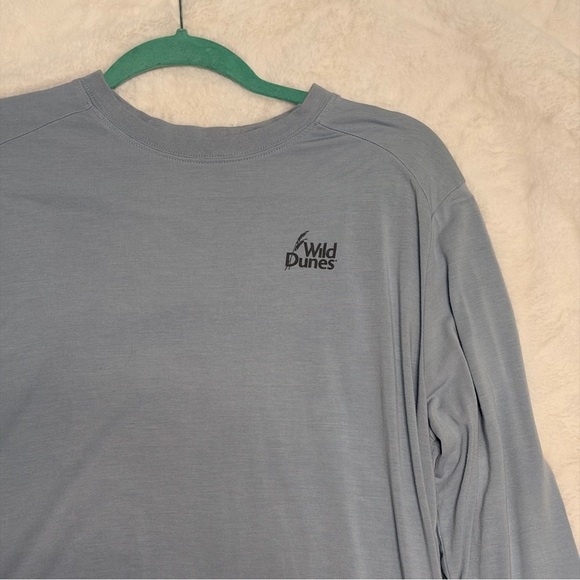 Free Fly Men's L Wild Dunes Long Sleeve Athletic Tee Sky Blue Bamboo Stretch - Picture 2 of 5